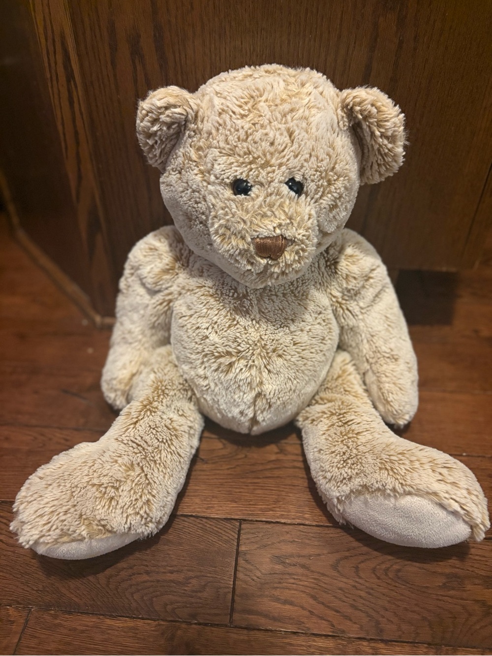 Plush Beige Teddy Bear Stuffed Animal - Soft Cuddly Toy